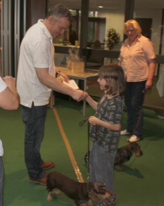 Renja mit Maxi auf der Ausstellung